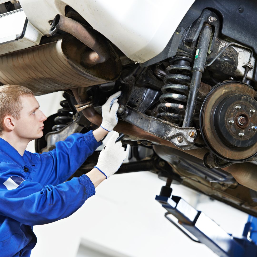 car being inspected